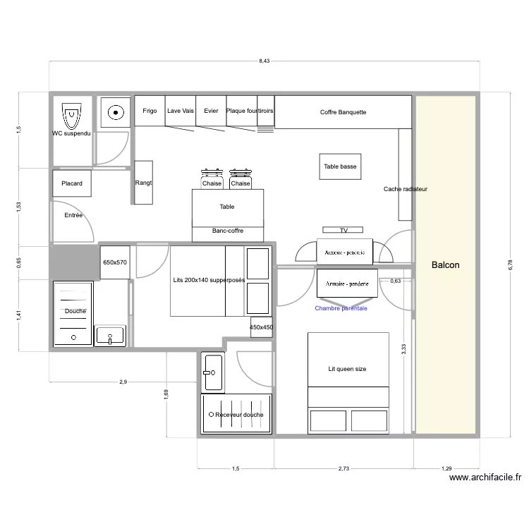 Nogentil 204 alter g&eacute;n&eacute;ral. Plan de 6 pièces et 48 m²