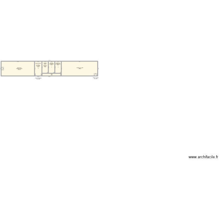 Plan ressourcerie de 960m2. Plan de 7 pièces et 942 m2
