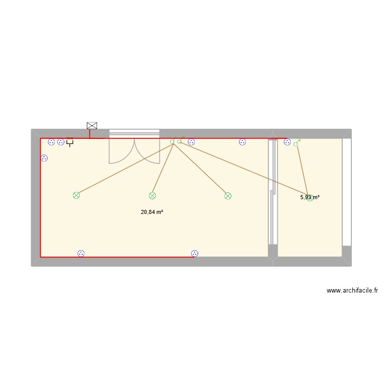 SEJOUR. Plan de 2 pièces et 27 m2