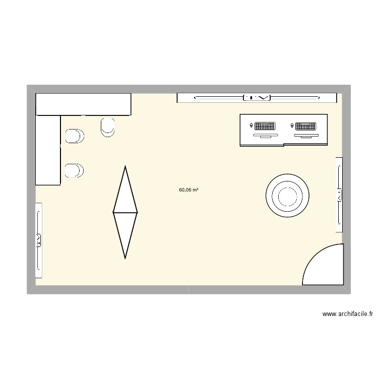 Fenty beauty. Plan de 1 pièce et 60 m2