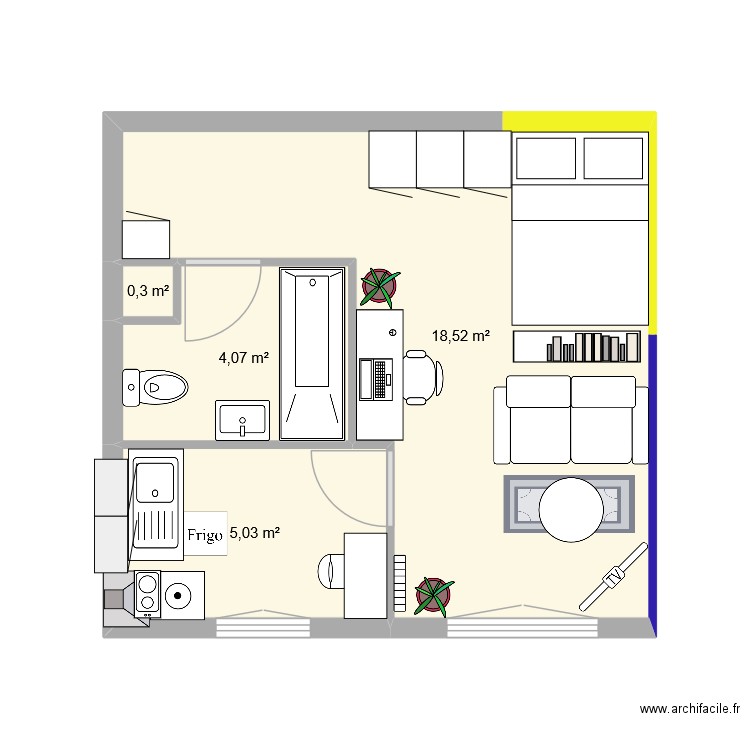 EVRY9 IENA v4. Plan de 4 pièces et 28 m2