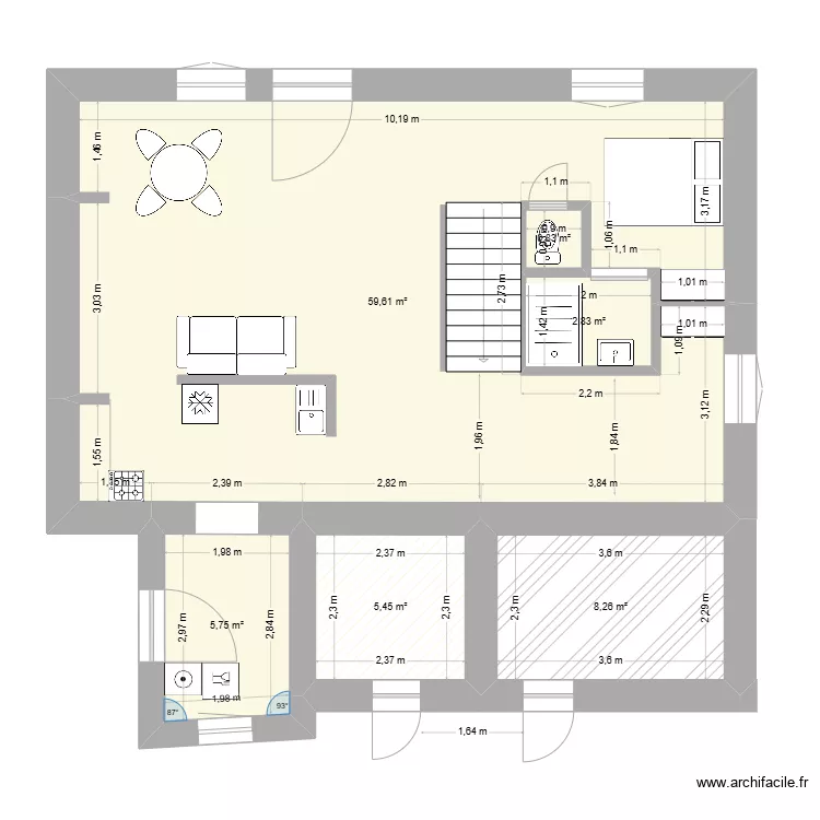 Maison de Jean - am&eacute;nagement. Plan de 
