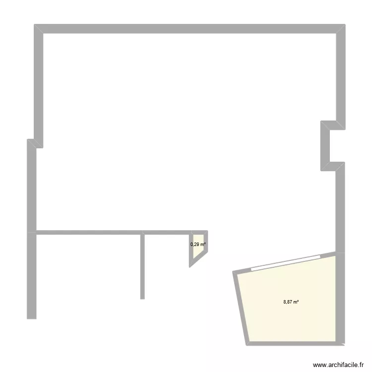 Hautrage Rez. Plan de 2  et 9 m²