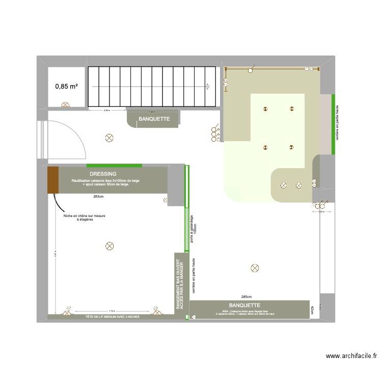 RDC FARENC. Plan de 4 pièces et 37 m2