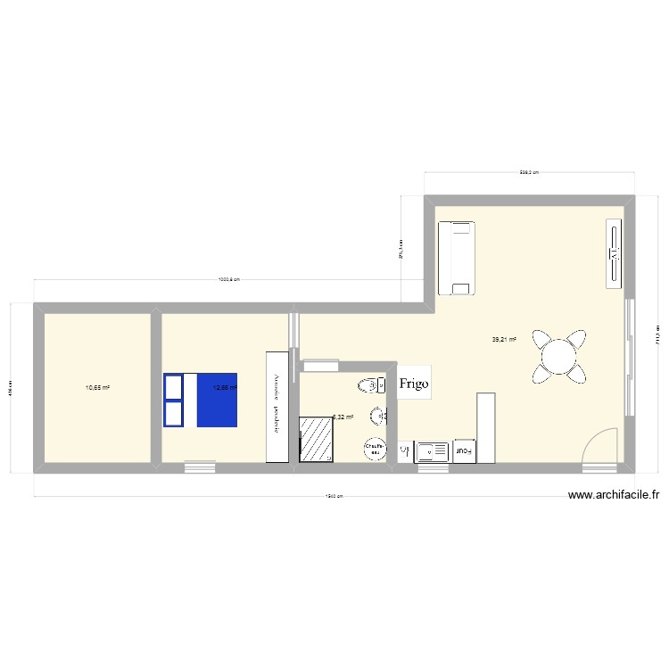 sabine Plan 4 pièces 68 m2 dessiné par