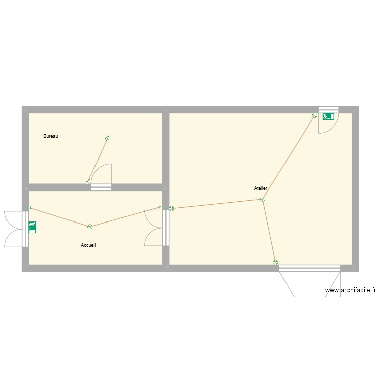 Piece CAP 2. Plan de 3 pièces et 73 m2