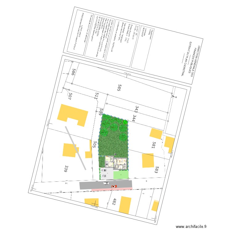 Chenes construction surface reduite. Plan de 16 pièces et 241 m2