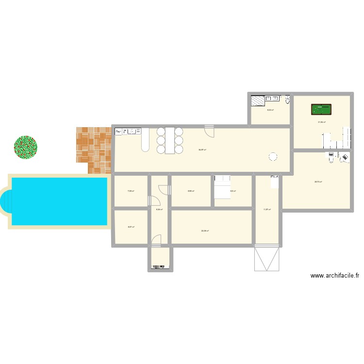 Plan. Plan de 12 pièces et 185 m2