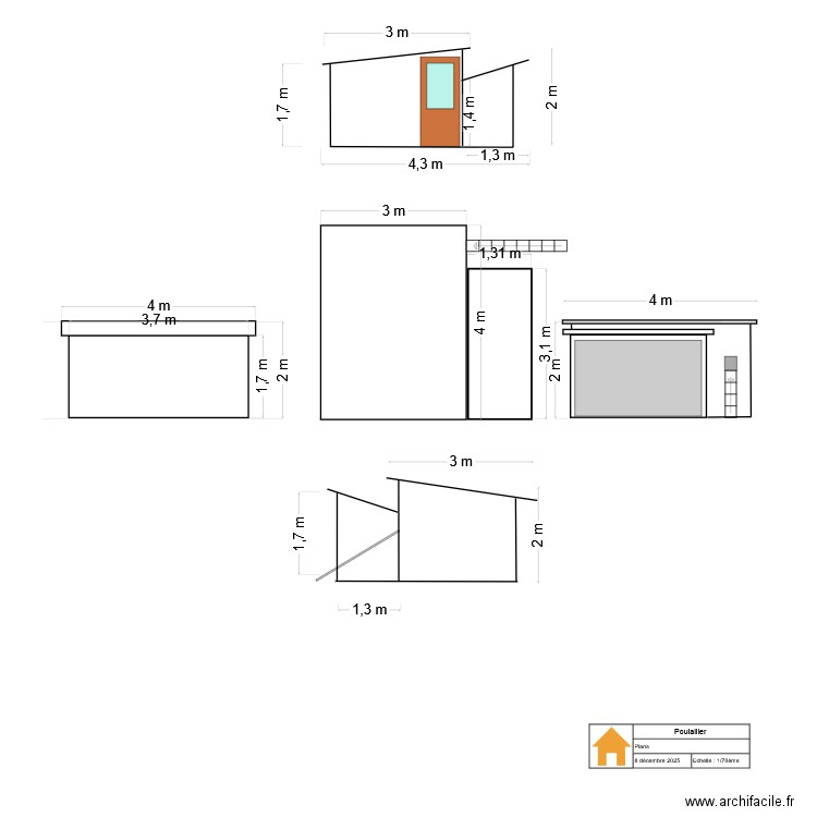 Poulailler. Plan de 0 pièce et 0 m2