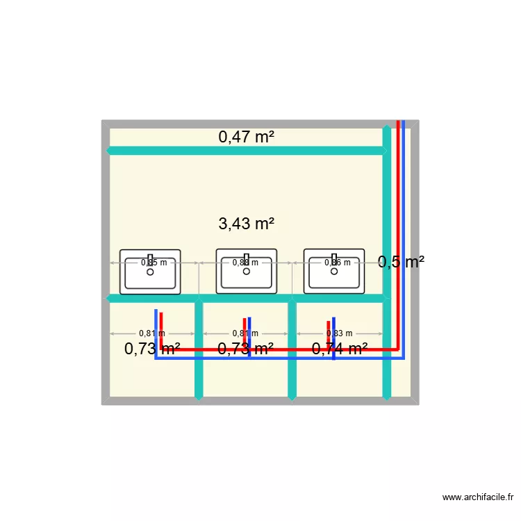 plan sdb 12. Plan de 6  et 7 m²