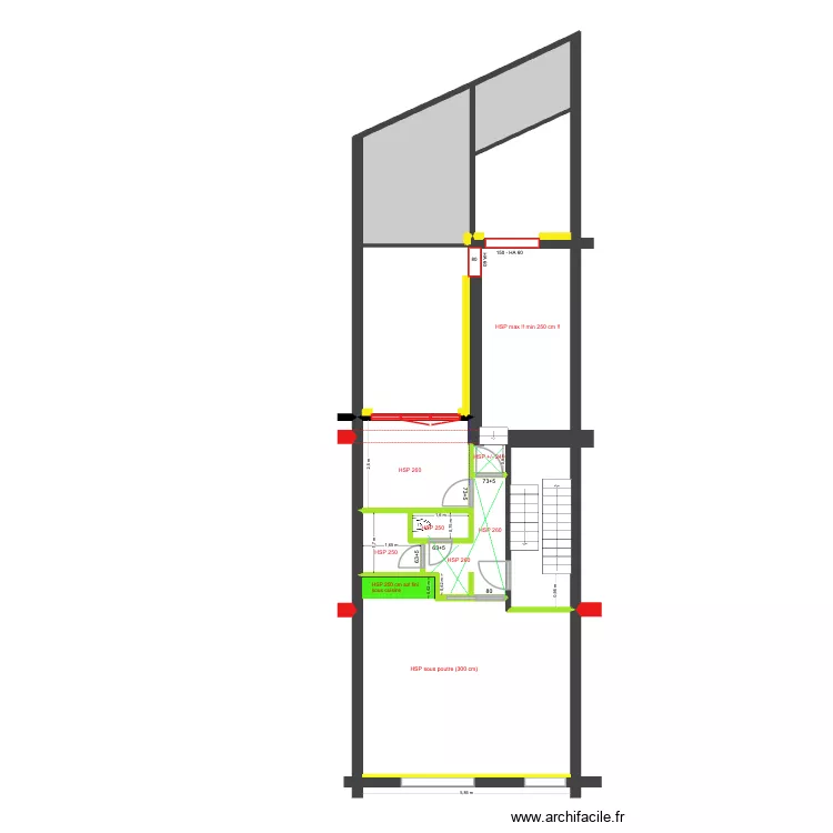 BAUCQ 77 2e étage HSP sous cuisine. Plan de 8 et 62 m² BAUCQ 77 2e étage HSP sous cuisine. Plan de 8 et 62 m²