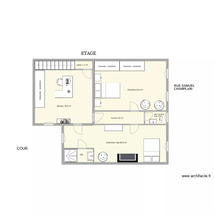 Chaigneau étage. Plan de Chaigneau étage. Plan de