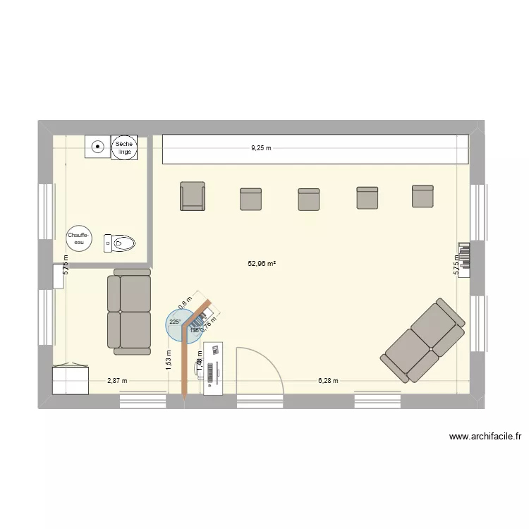 salon. Plan de 1 et 53 m² salon. Plan de 1 et 53 m²
