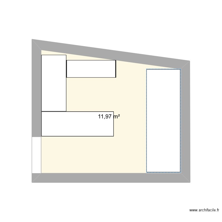 Maitée. Plan de 1 pièce et 12 m2