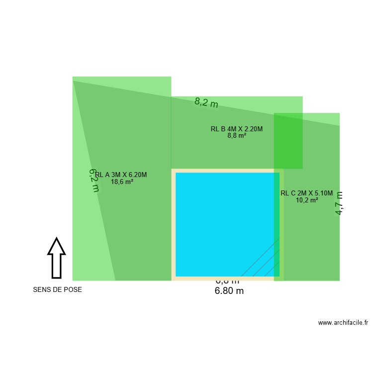gazon synthetique calepinage. Plan de 0 pièce et 0 m2