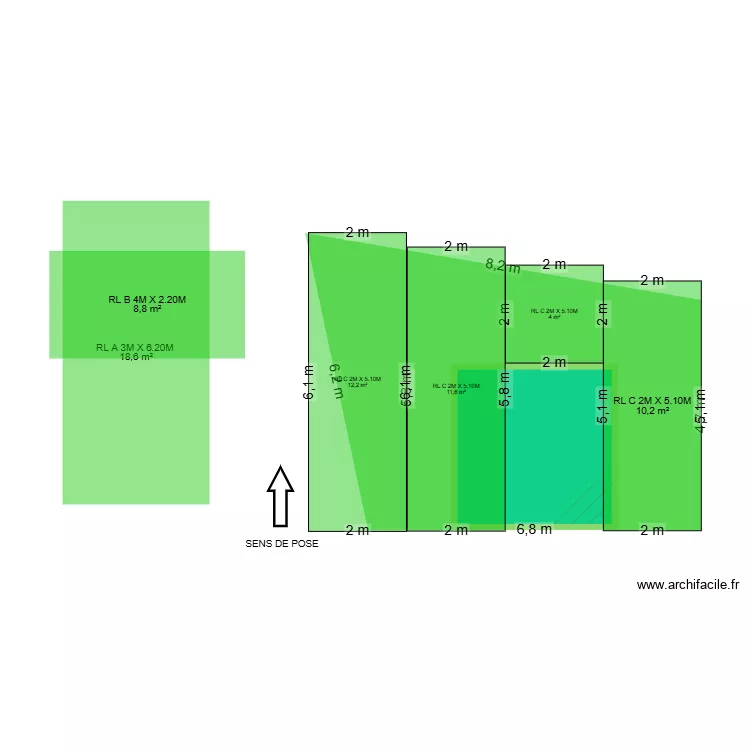 gazon synthetique calepinage. Plan de 
