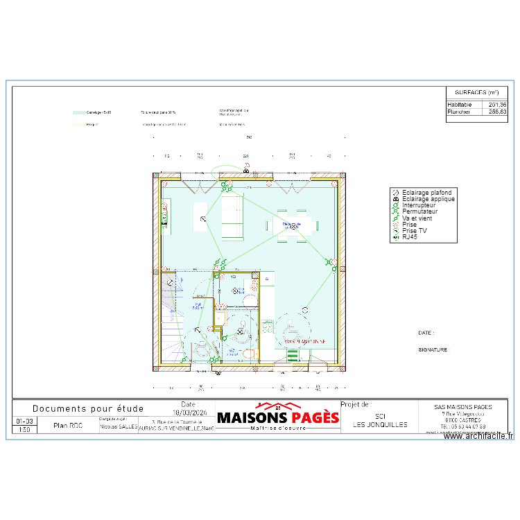 SCI DES JONQUILLES RDC (DROITE). Plan de 0 pièce et 0 m2