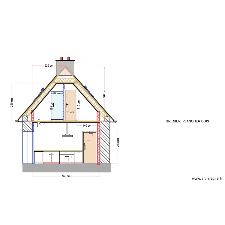 LE FLOCH  FERNANDES. Plan de 5 pièces et 119 m2