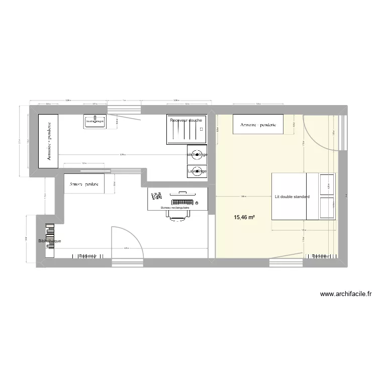 chambre. Plan de 1 et 15 m² chambre. Plan de 1 et 15 m²