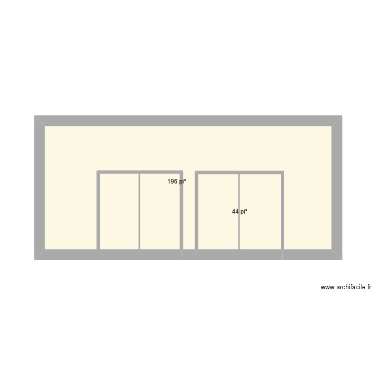 rivière. Plan de 2 pièces et 22 m2