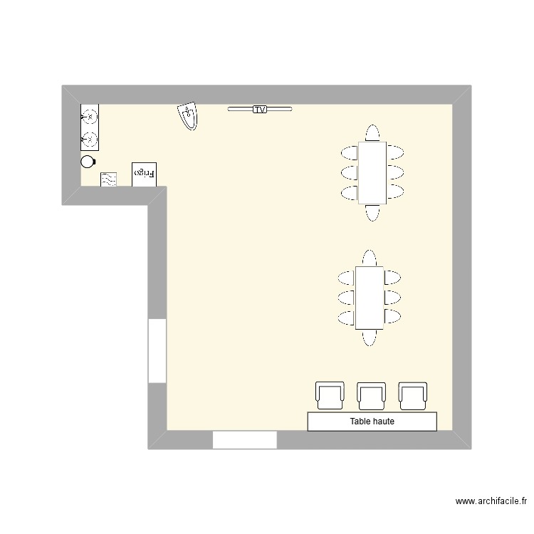 UEP FER. Plan de 1 pièce et 20 m2