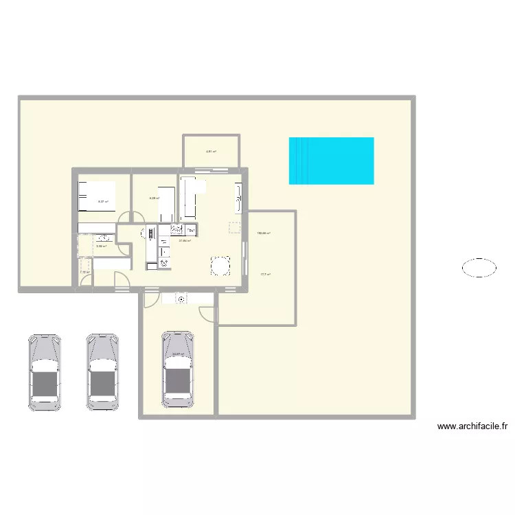 t3 pp. Plan de 9  et 291 m²