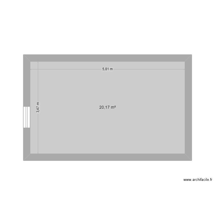Jean-Marc BRITZ. Plan de 1 pièce et 20 m2
