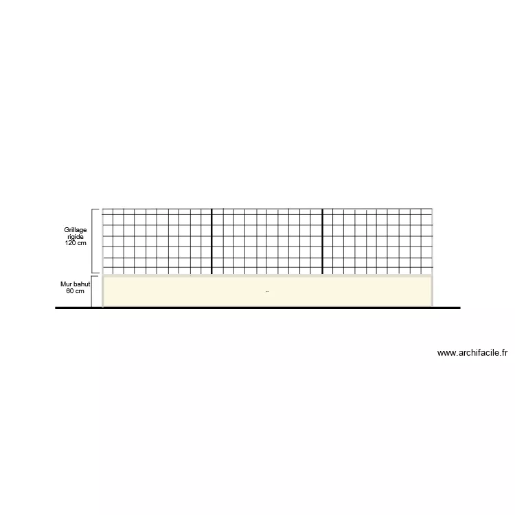 DP 04 LAFARE PLAN DES FACADES AVEC MUR BAHUT. Plan de 1 pièce et 3 m²