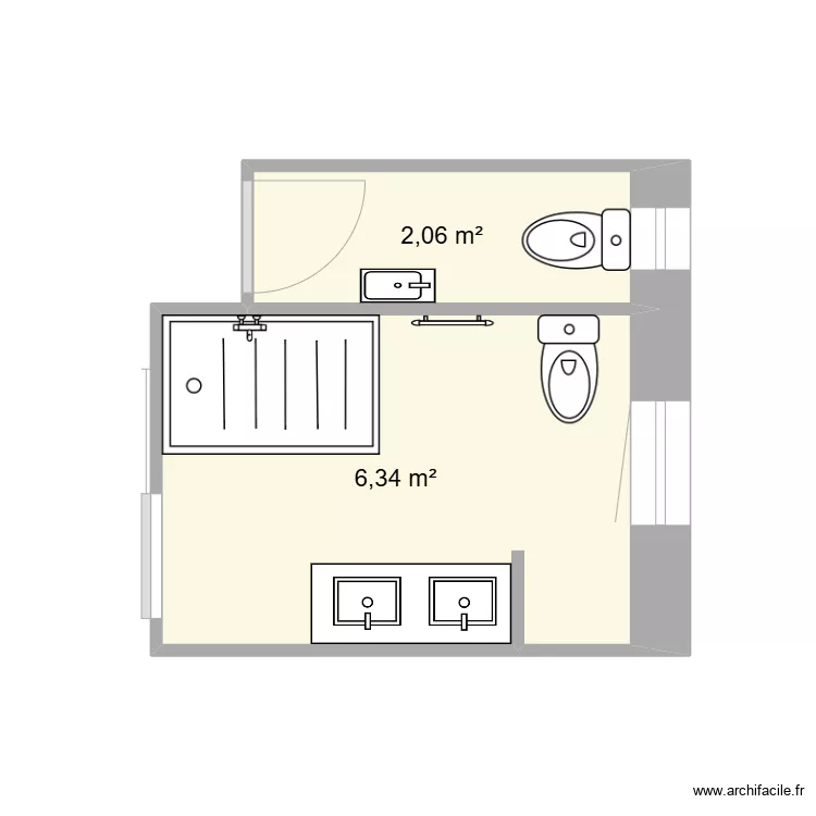 Salle de bains - La Roche - Projet 1. Plan de 