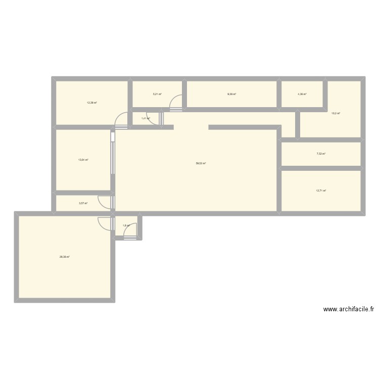 Plan test 2. Plan de 13 pièces et 170 m2
