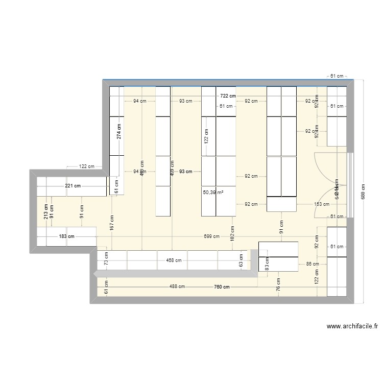 Entrepot 2. Plan de 1 pièce et 50 m2