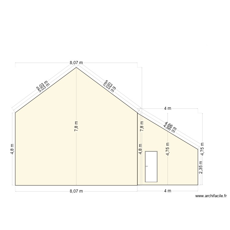 pignon SO Projet V1. Plan de 0 pièce et 0 m2