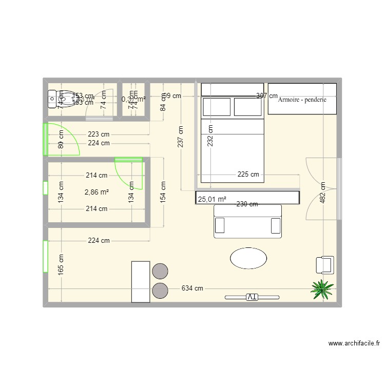 Studio Carcassonne. Plan de 0 pièce et 0 m2