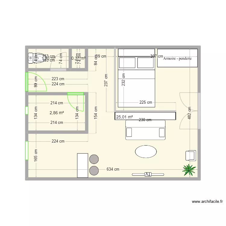 Studio Carcassonne. Plan de 