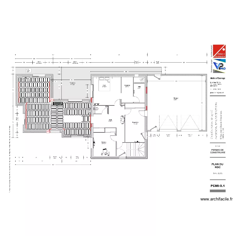 CHAUFFAGE RDC. Plan de 1  et 56 m²