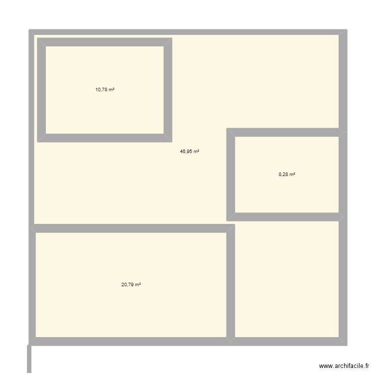 sony. Plan de 4 pièces et 101 m2