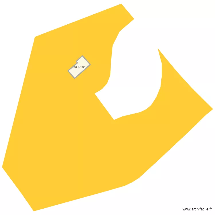 Cadastre Actuel. Plan de 1 pièce et 54 m²