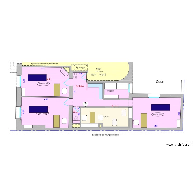 appart. Plan de 0 pièce et 0 m2