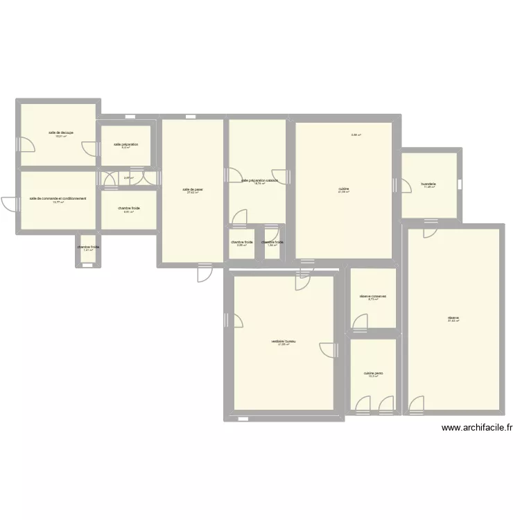 plan labo. Plan de 17  et 265 m²