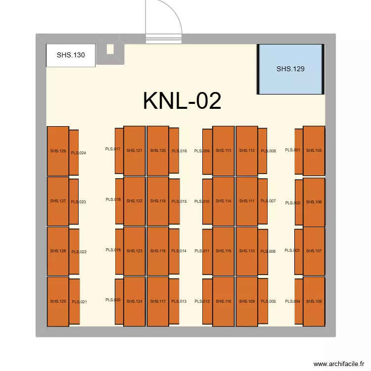 KNL-2 - Espace Objet + rouleaux HF. Plan de 2  et 52 m²
