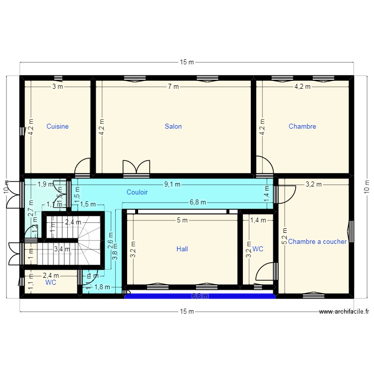 PLAN 15X10 CLNT 30 47 10 80. Plan de 12 pièces et 127 m2