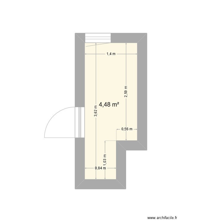 sdb brignoud. Plan de 1 pièce et 4 m2