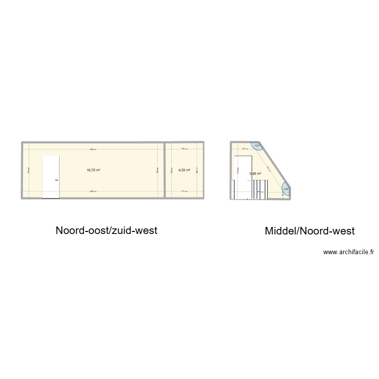 maarten scheiding muren. Plan de 3 pièces et 27 m2