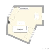 TV vers porte+canapé 3 places