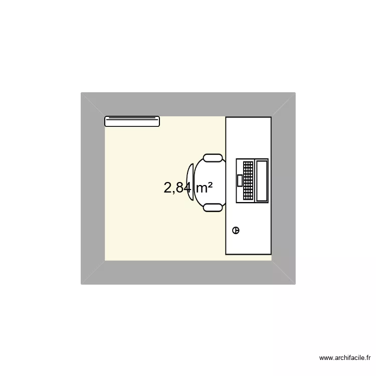 plan pallier. Plan de 1  et 3 m²