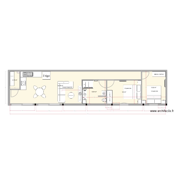 Plan 19/10/25. Plan de 5 pièces et 61 m2