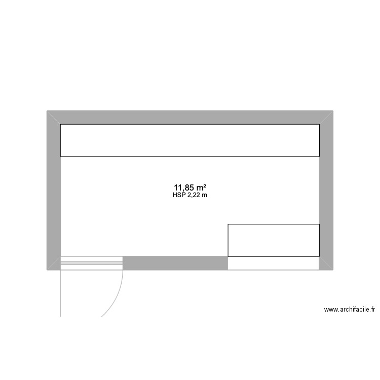Atelier. Plan de 1 pièce et 12 m2