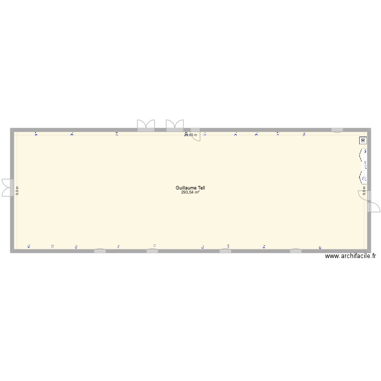 Guillaume Tell. Plan de 1 pièce et 294 m2