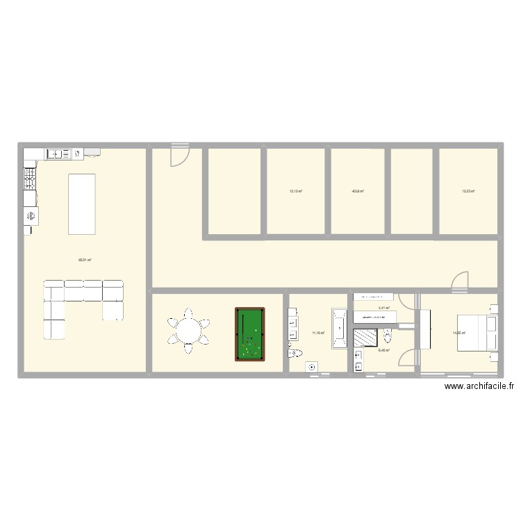 Maison Josh. Plan de 8 pièces et 138 m2