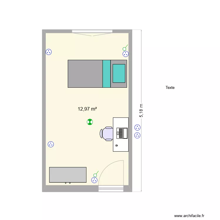 chambre face avant 2. Plan de chambre face avant 2. Plan de